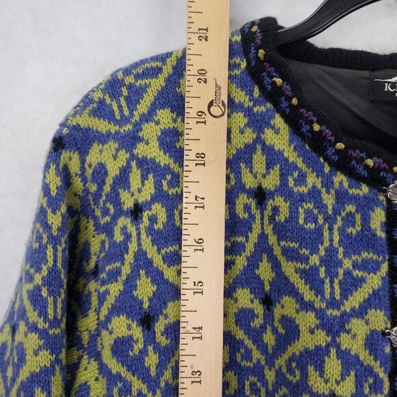 Icelandic Design Edelweiss Cardigan Wool floral Lined Jacket Metal Clasp VTG - Picture 9 of 13